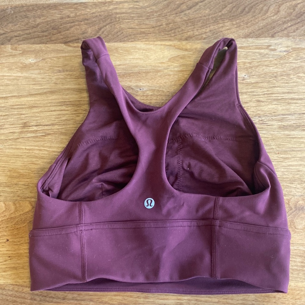 Lululemon Wunder Train Longline Bra, Med Support, C/D Cup in Red Merlot
